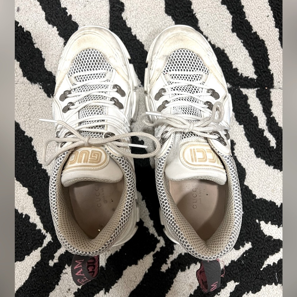 Gucci White Flashtrek Sneakers - Picture 2 of 6